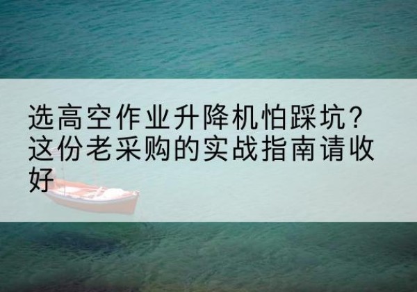 冀州高空作业升降机厂家推荐-选高空作业升降机怕踩坑？这份老采购的实战指南请收好